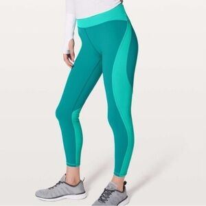 Lululemon Train Times 7/8 Pant *Blocked 25" Spirit Green / Eucalyptus 🍀
